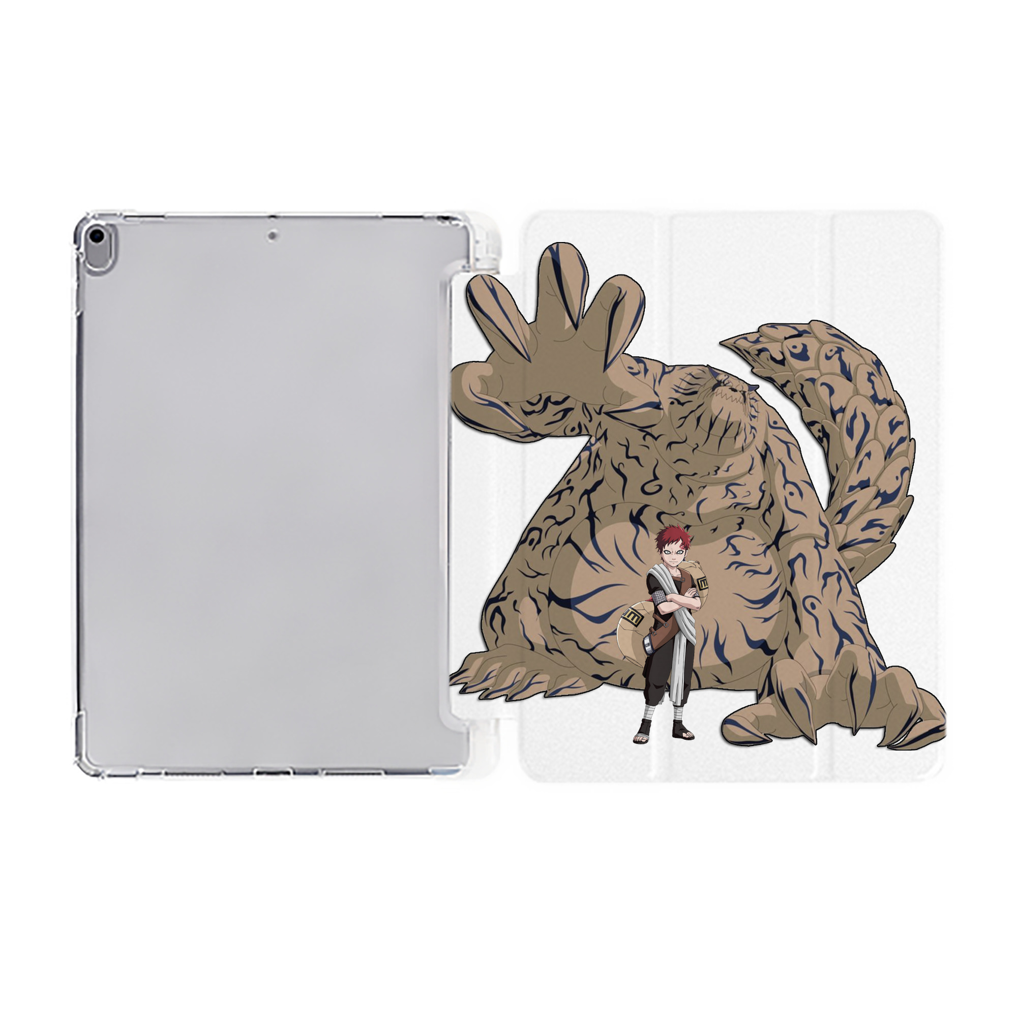（画像用） NARUTO -ナルト- ガアラ Gaara IPad ケース ペン収納付き 三つ折りスタンド PUレザー×シリコン 対応機種9.5/10.5/10.9インチ